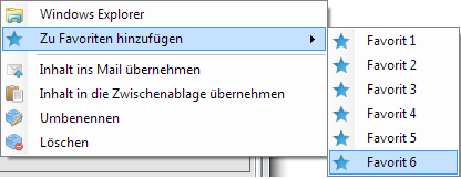 Kontextmenü Favoriten