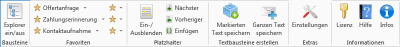 Ansicht OfficeTextExpress (Menüband)